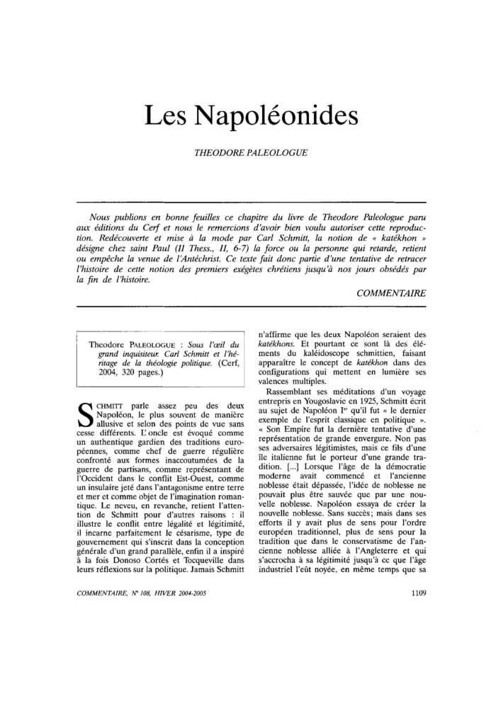 Les Napoléonides
 – page 1
