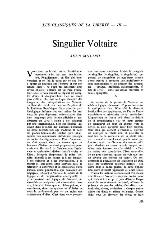 Singulier Voltaire
 – page 1