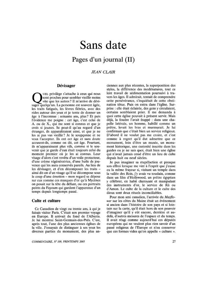 Sans date. Pages d’un journal (II)
 – page 1