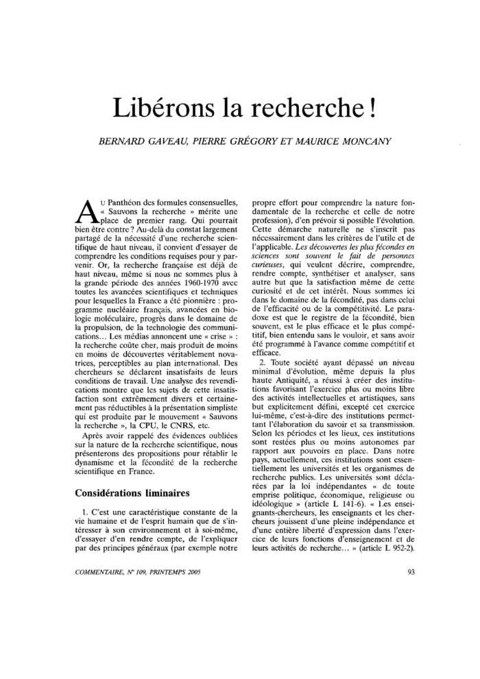 Libérons la recherche !
 – page 1