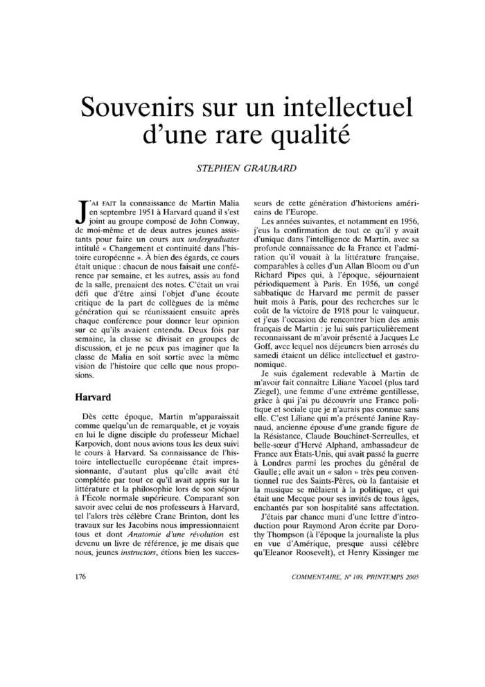 Souvenirs sur un intellectuel d’une rare qualité
 – page 1