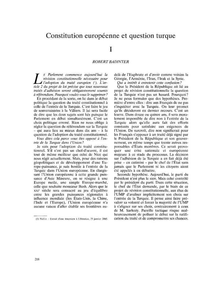 Constitution Européenne et question turque (I)
 – page 1