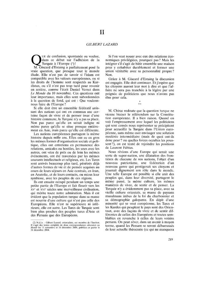 Constitution Européenne et question turque (II)
 – page 1