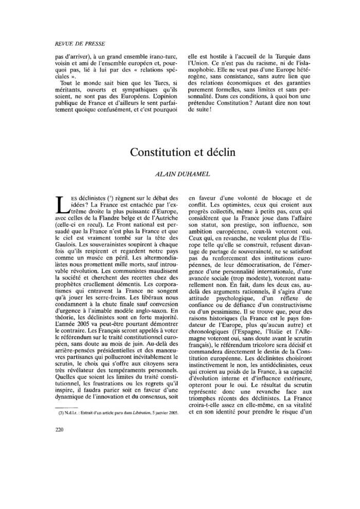 Constitution et déclin
 – page 1