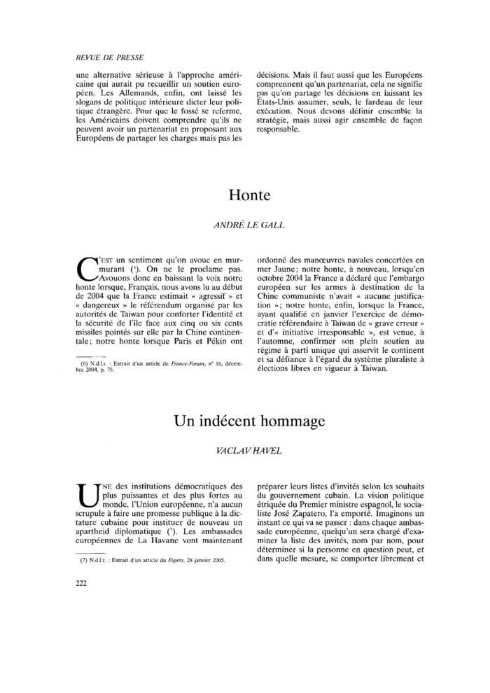 Honte
 – page 1