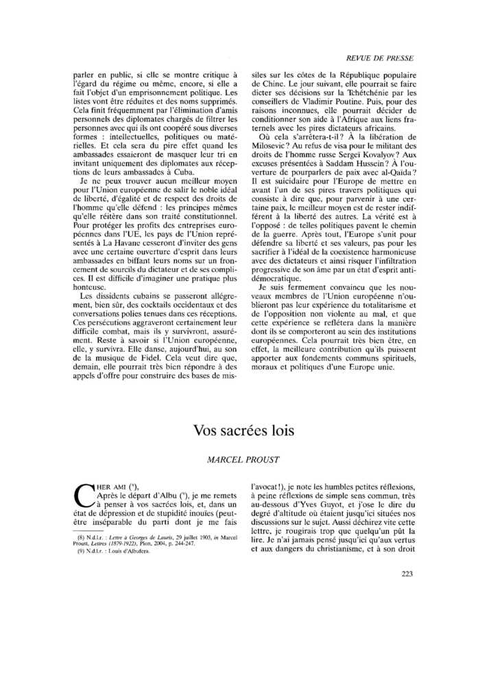 Vos sacrées lois
 – page 1