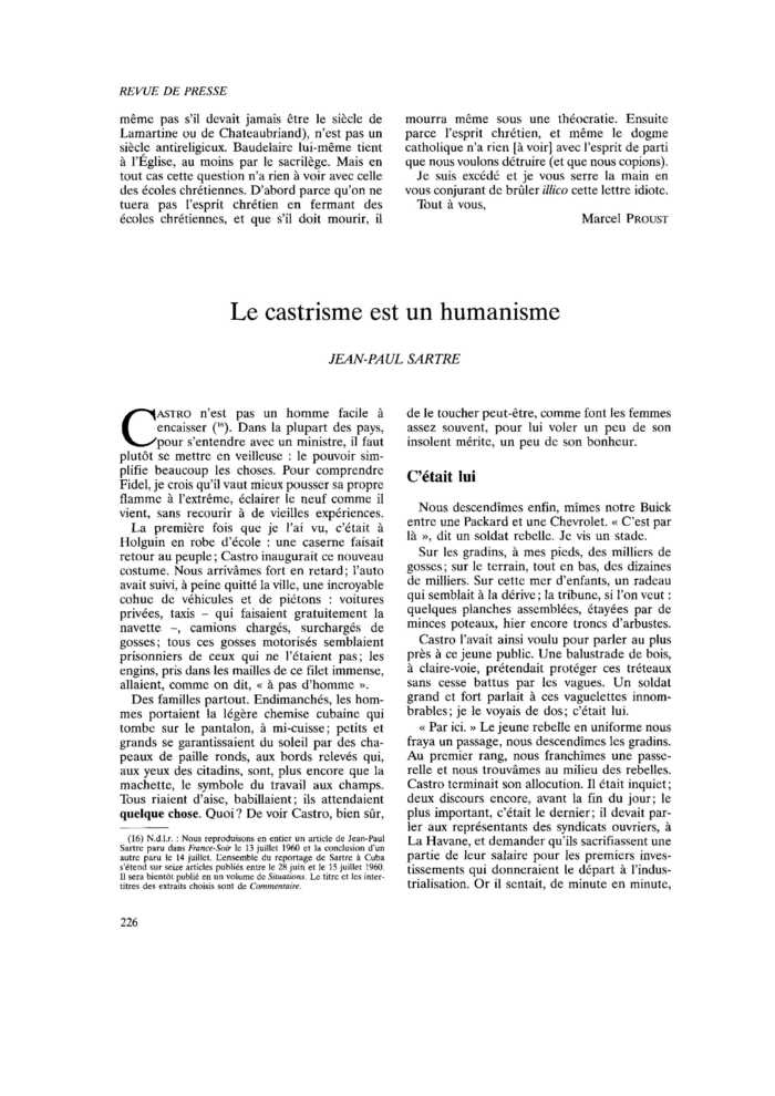 Le castrisme est un humanisme
 – page 1