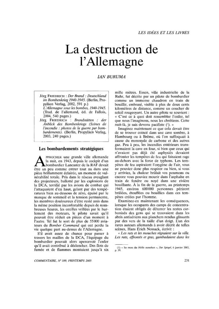 La destruction de l’Allemagne
 – page 1