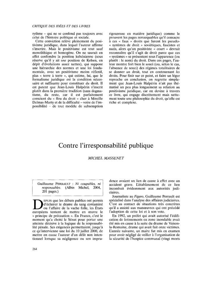 Contre l’irresponsabilité publique
 – page 1