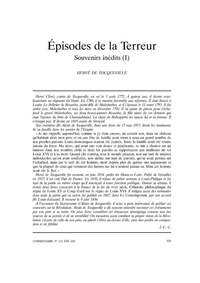 Épisodes de la Terreur
 – page 1