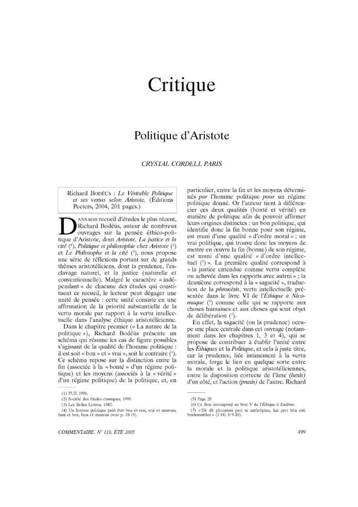 Politique d’Aristote
 – page 1