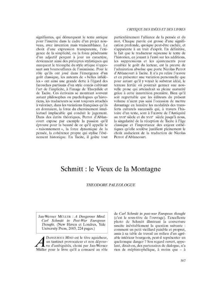 Schmitt : le Vieux de la Montagne
 – page 1