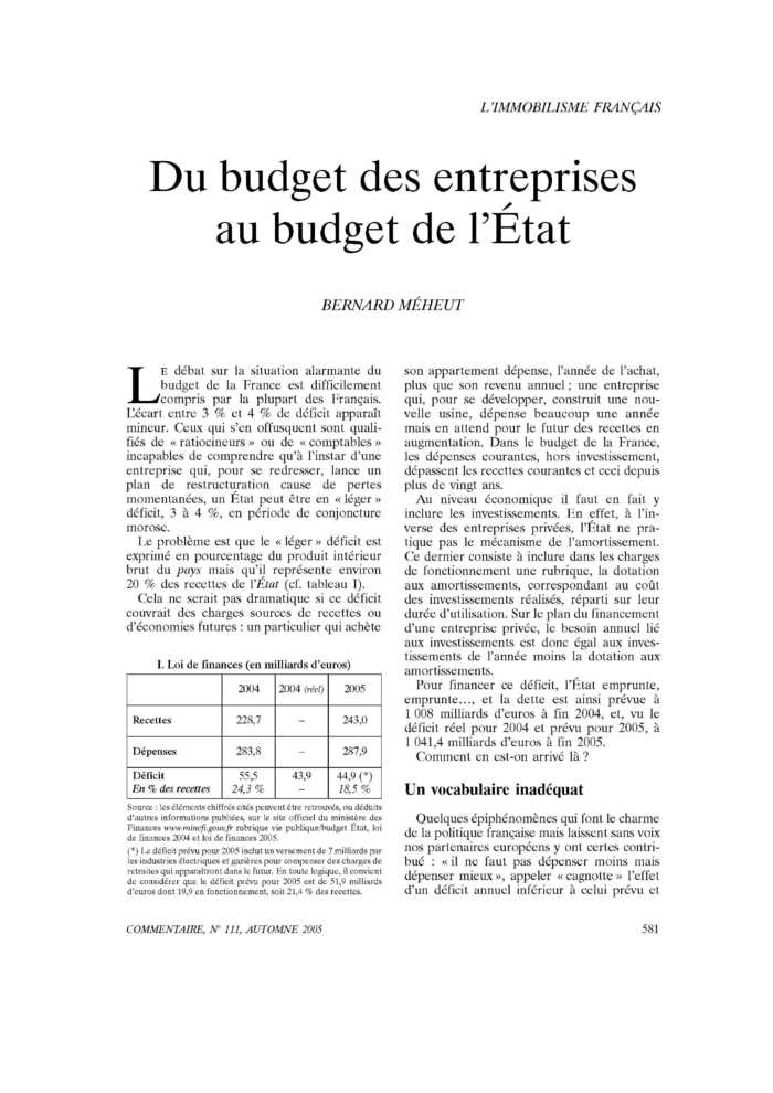 Du budget des entreprises au budget de l’État
 – page 1