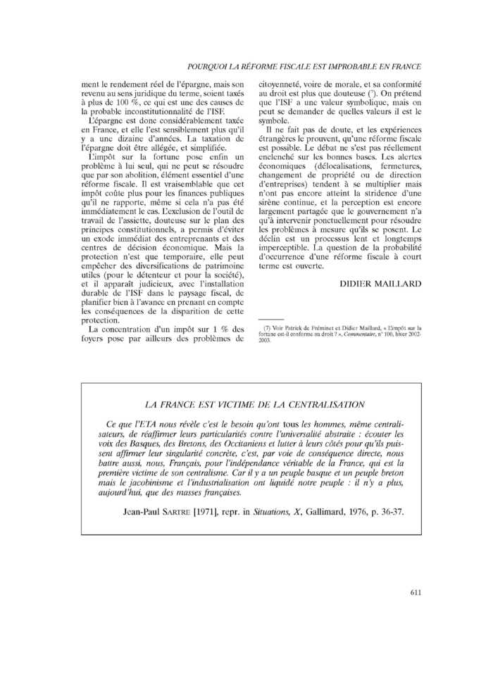 LA FRANCE EST VICTIME DE LA CENTRALISATION
 – page 1