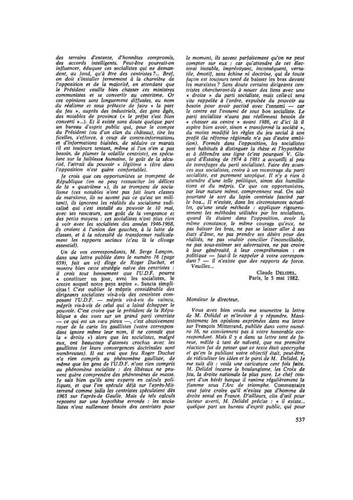 Sur le centrisme, l’opportunisme, le socialisme, le gaullisme et le bon sens (II)
 – page 1