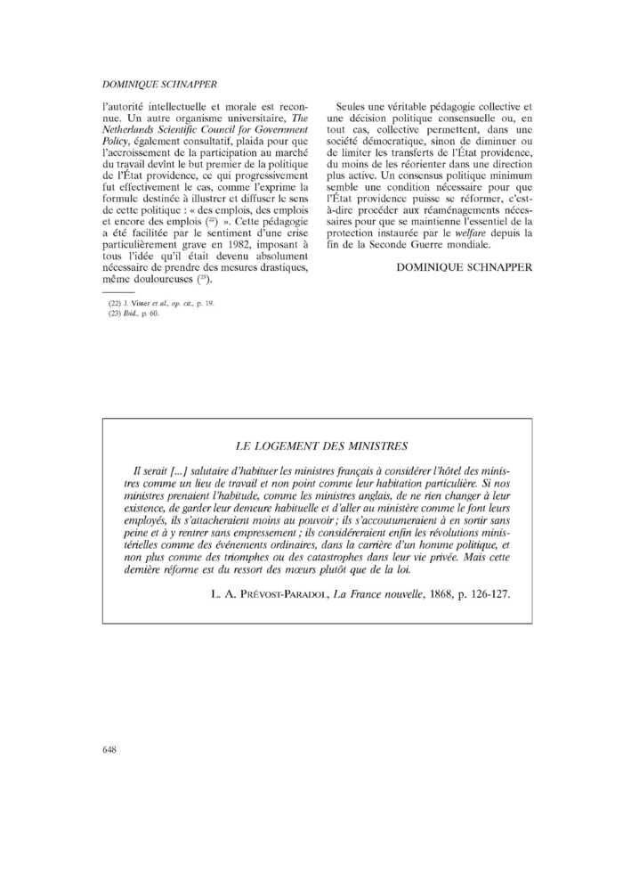 LE LOGEMENT DES MINISTRES
 – page 1