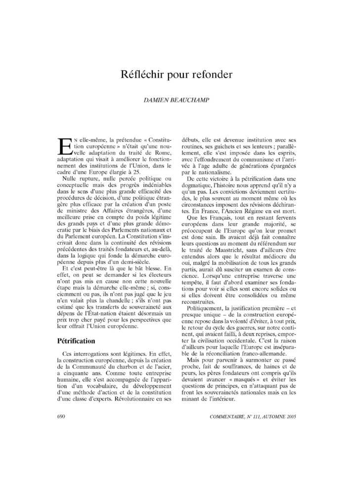 Réfléchir pour refonder
 – page 1