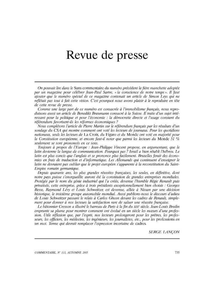 Revue de presse
 – page 1