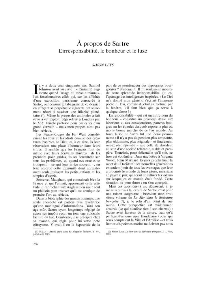 À propos de Sartre
 – page 1