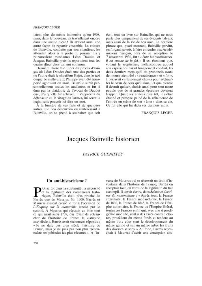 Jacques Bainville historien
 – page 1