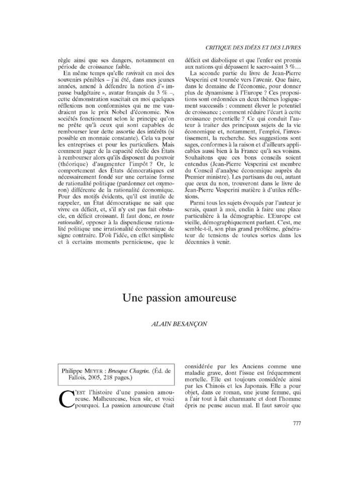 Une passion amoureuse
 – page 1