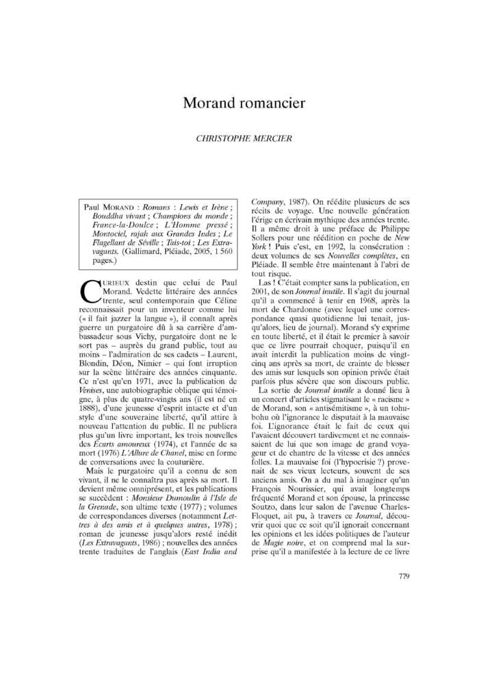 Morand romancier
 – page 1