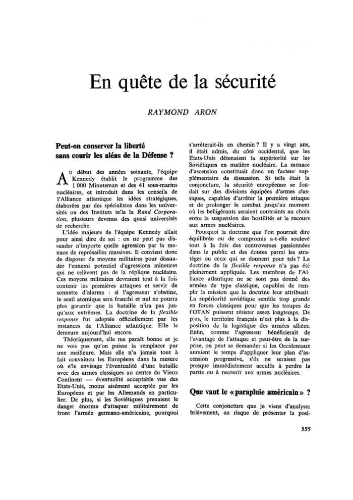 En quête de la sécurité
 – page 1