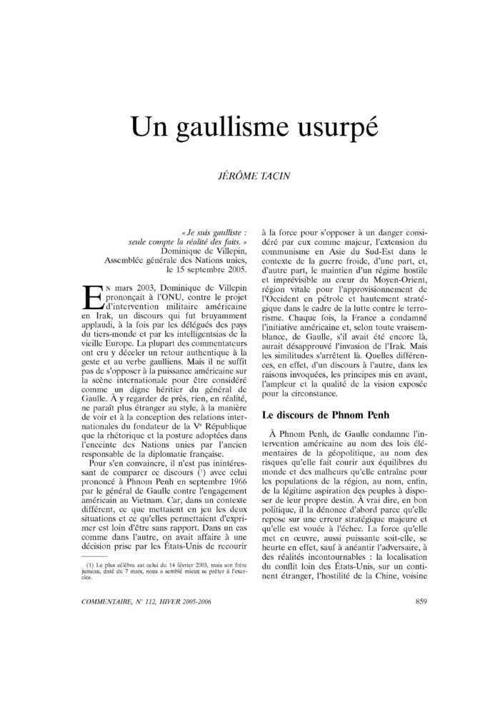Un gaullisme usurpé
 – page 1