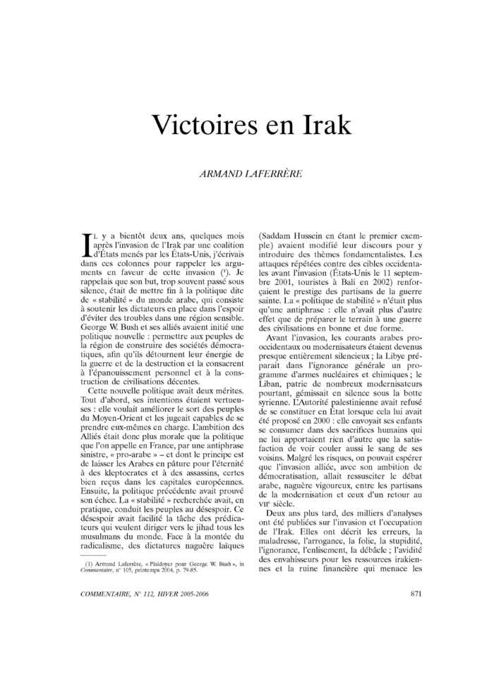 Victoires en Irak
 – page 1