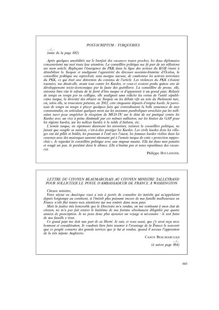 POST-SCRIPTUM : TURQUERIES (suite)
 – page 1
