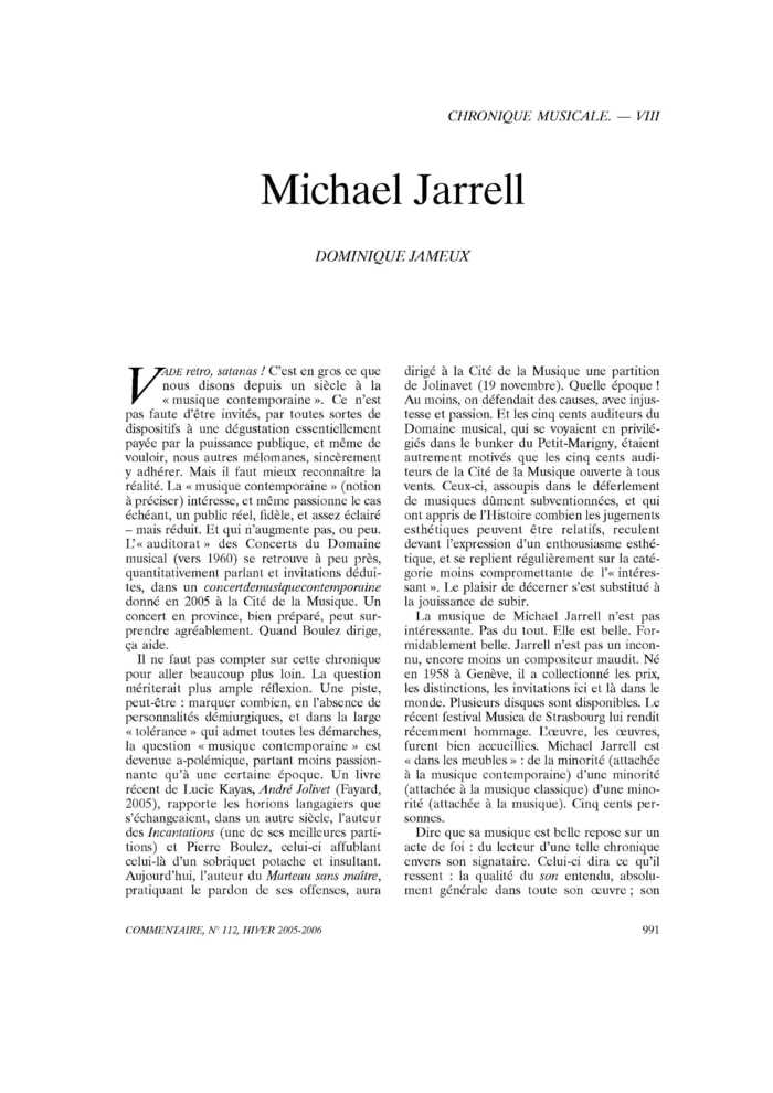 Michael Jarrell
 – page 1