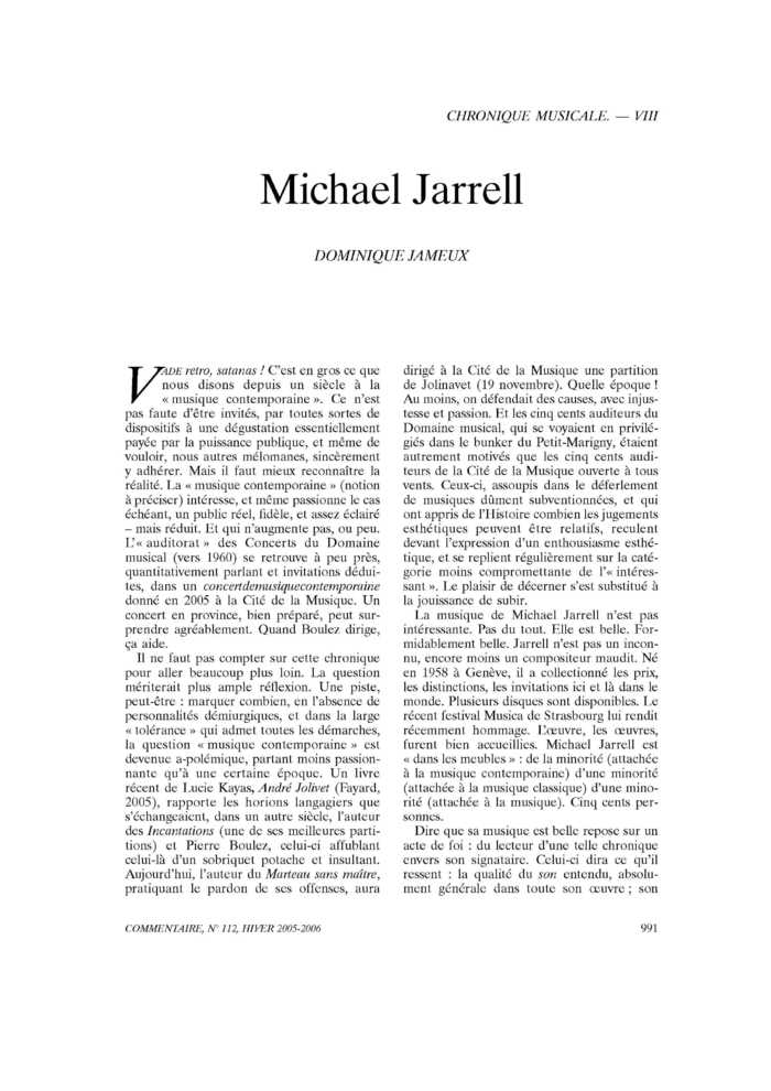 Michael Jarrell
 – page 1