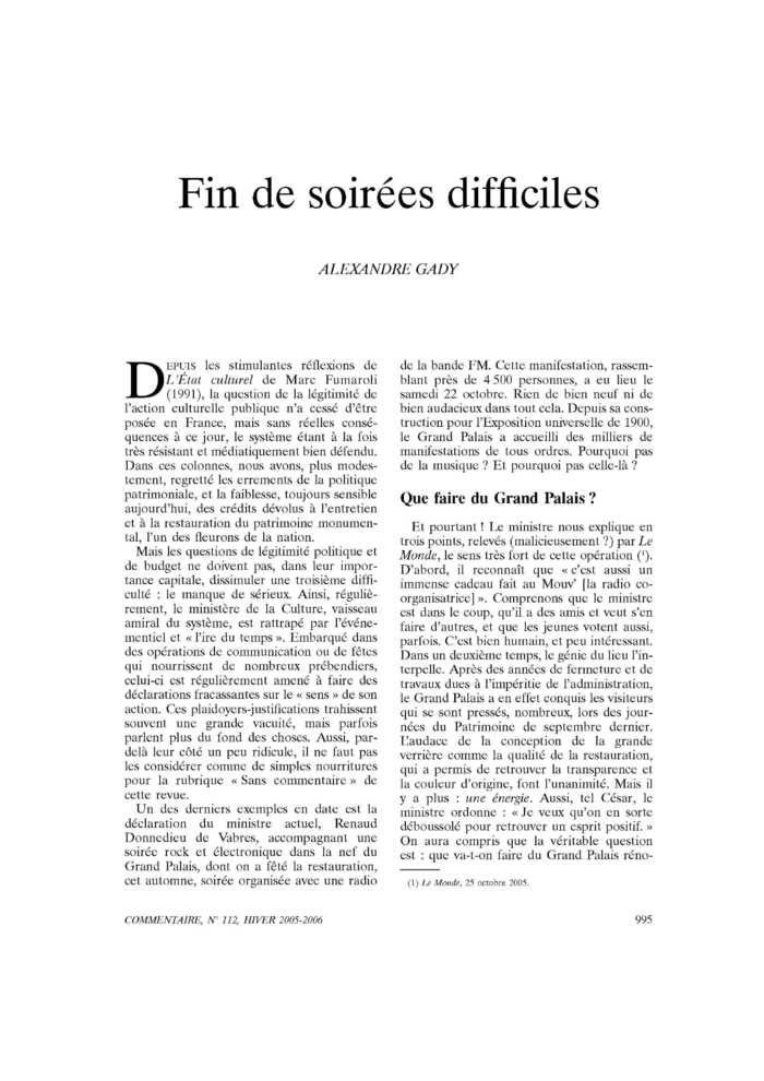 Fin de soirées difficiles
 – page 1