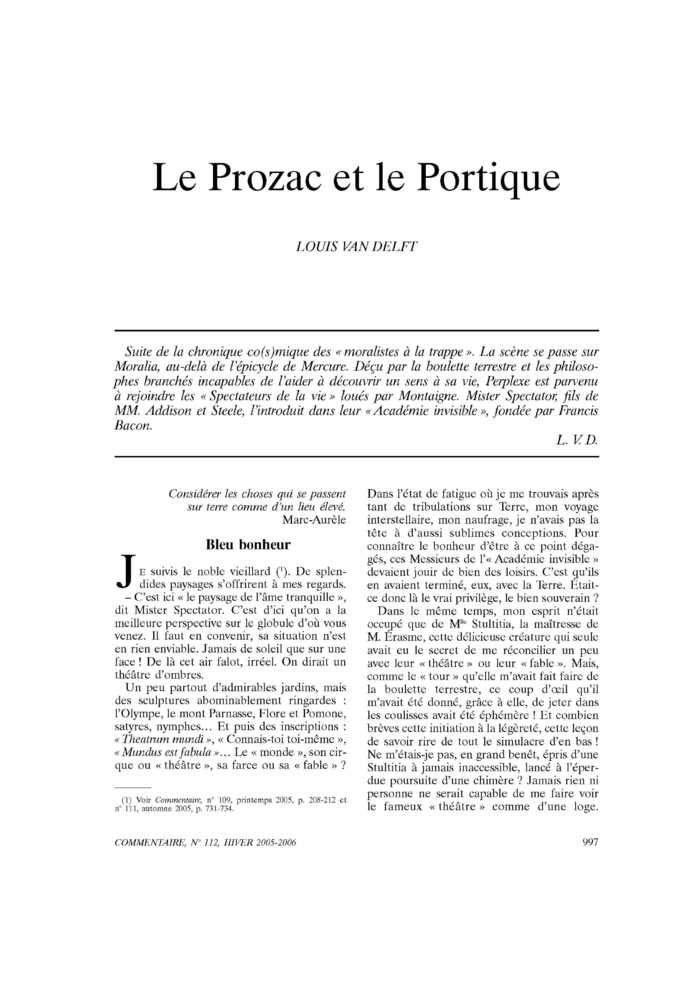 Le Prozac et le Portique
 – page 1