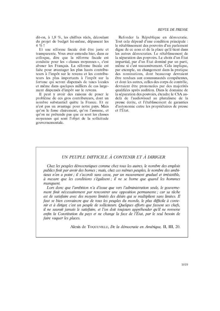 UN PEUPLE DIFFICILE À CONTENIR ET À DIRIGER
 – page 1