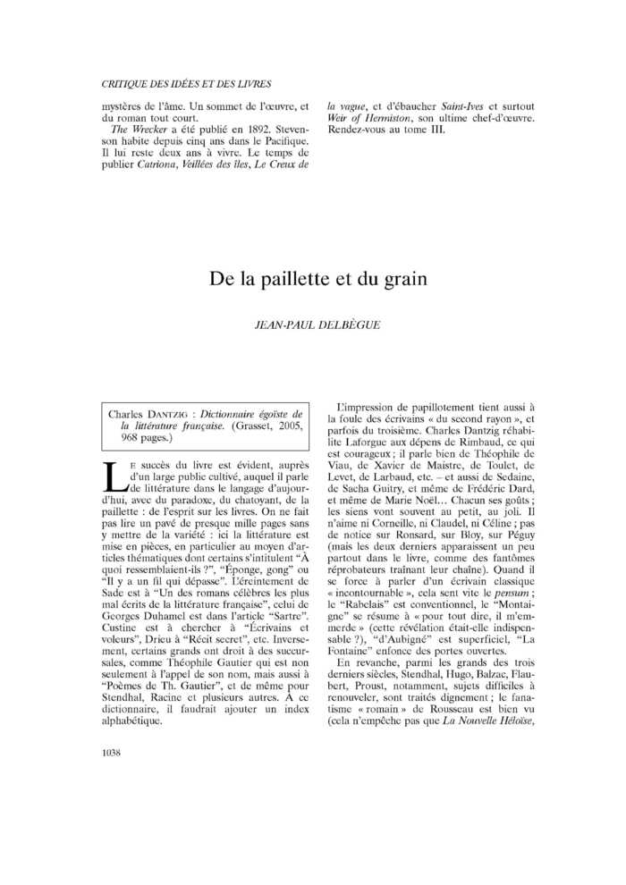 De la paillette et du grain
 – page 1