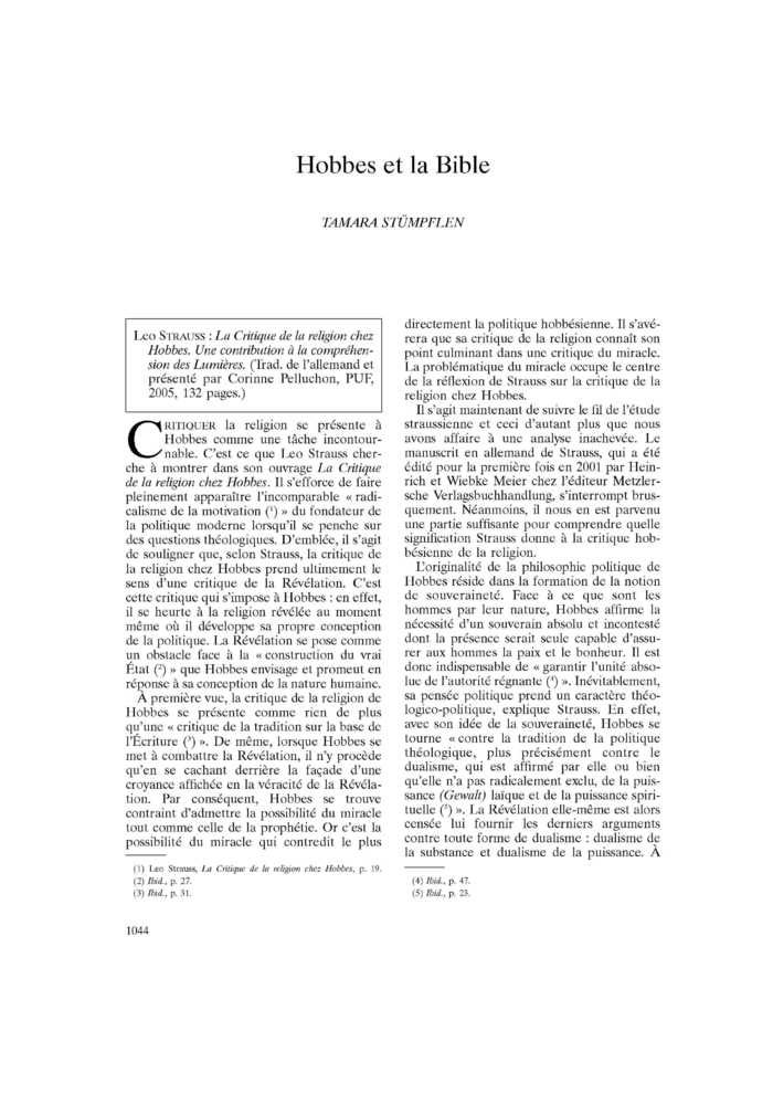 Hobbes et la Bible
 – page 1