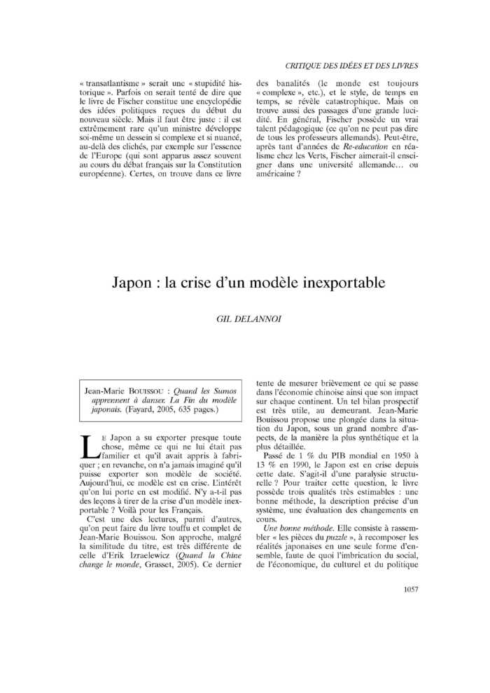 Japon : la crise d’un modèle inexportable
 – page 1