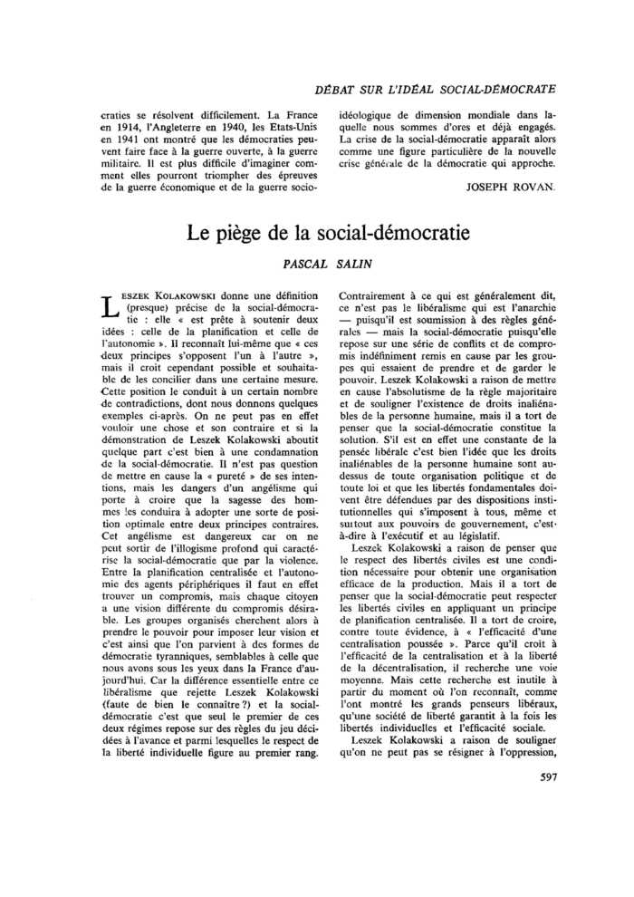 Le piège de la social-démocratie
 – page 1