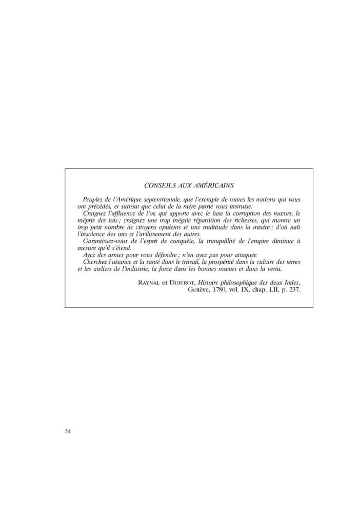 CONSEILS AUX AMÉRICAINS
 – page 1