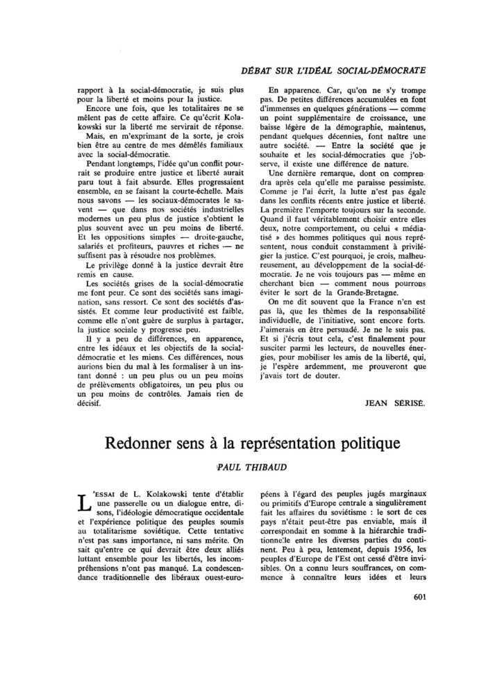 Redonner sens à la représentation politique
 – page 1