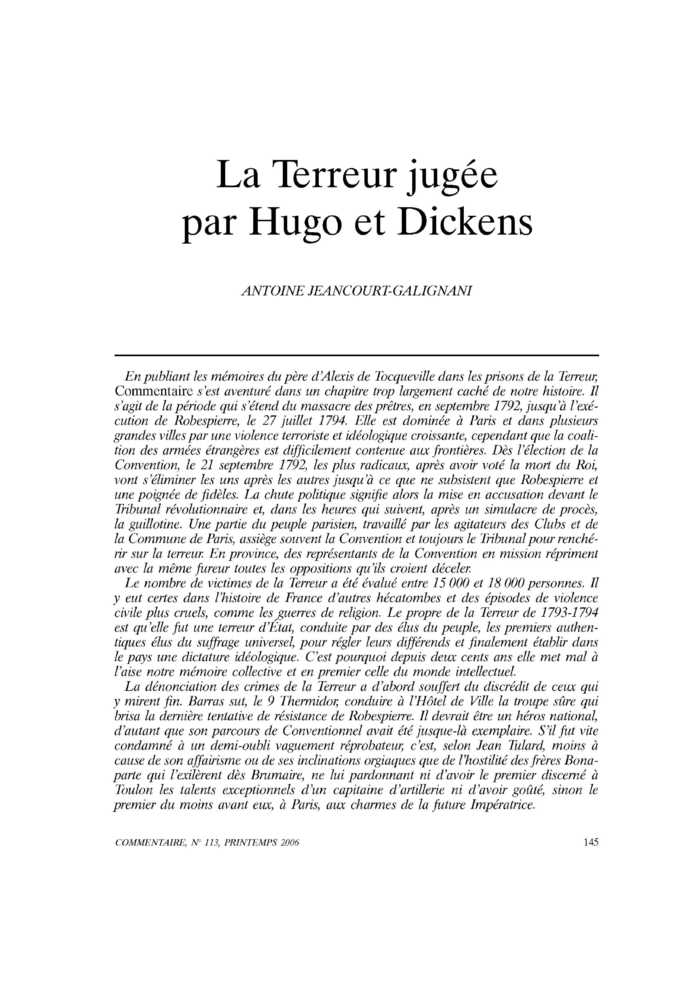 La Terreur jugée par Hugo et Dickens
 – page 1