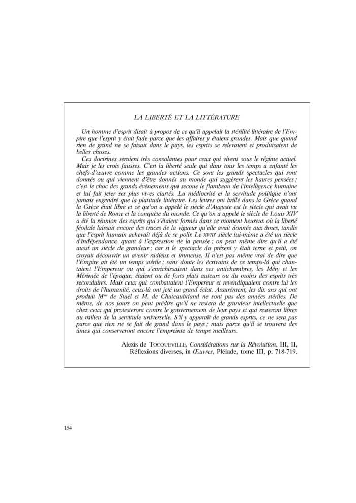 LA LIBERTÉ ET LA LITTÉRATURE
 – page 1