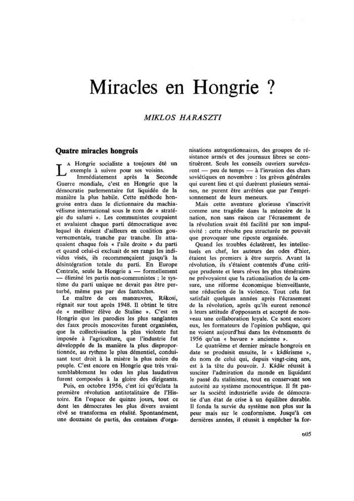 Miracles en Hongrie ?
 – page 1