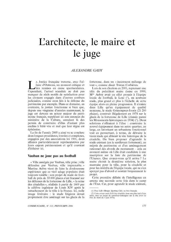 L’architecte, le maire et le juge
 – page 1