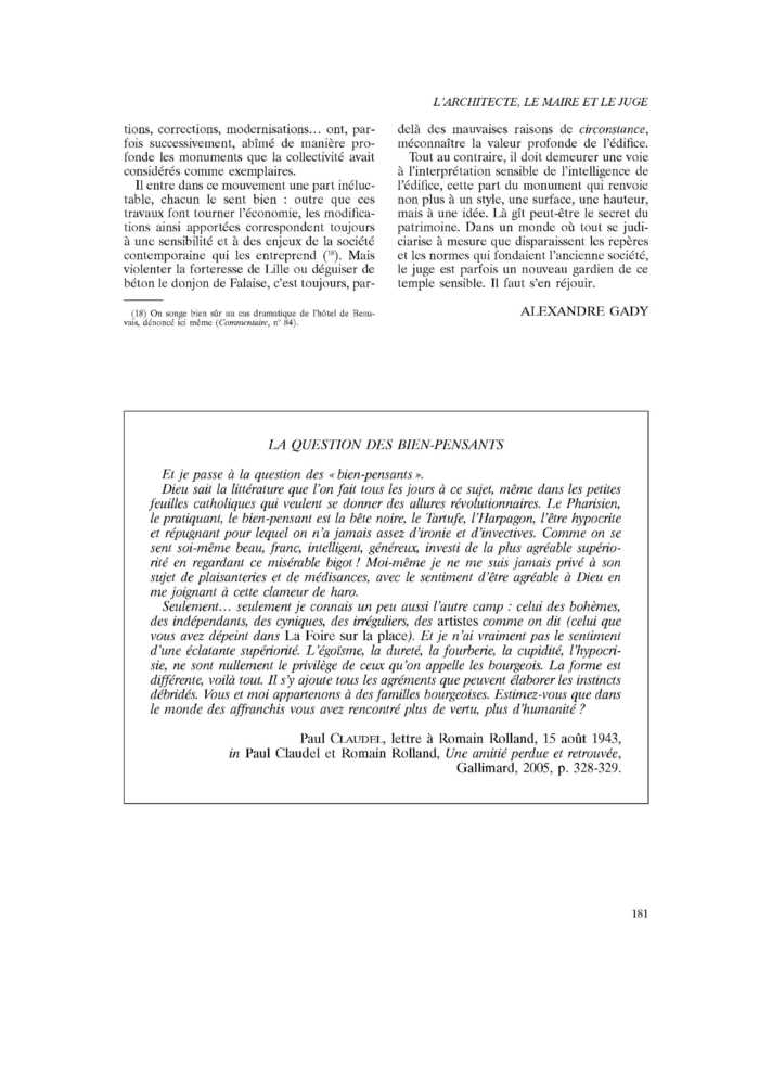 LA QUESTION DES BIEN-PENSANTS
 – page 1