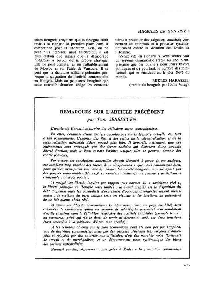 Remarques sur l’article précédent
 – page 1