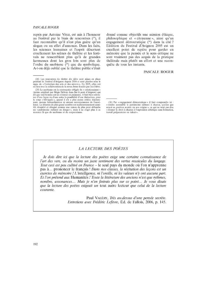 LA LECTURE DES POÈTES
 – page 1