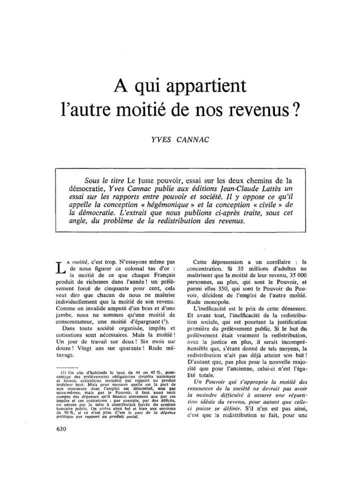À qui appartient l’autre moitié de nos revenus ?
 – page 1