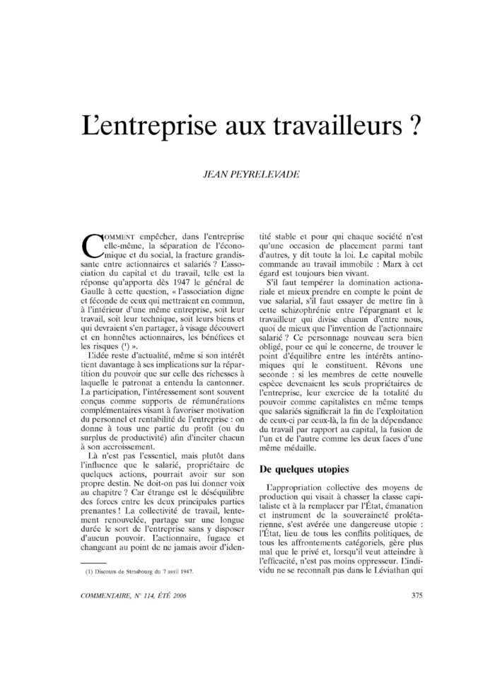 L’entreprise aux travailleurs ?
 – page 1